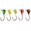 Anzuelo de Pesca con Cabeza de Plomo en Forma de Cara Roja de Gota de Agua de 5 Colores Transfronterizo 1g Micro Colorido Anzuelo de Pesca para Hielo Cebo Blando Señuelo Pescado