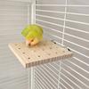 Juguete para loro de goma para tirar de corcho aliviando congestión rompecabezas peonía pájaro Xuanfeng juguete molienda de pico bloque de madera plataforma de madera maciza natural