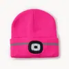 Gorro de Punto con Luz LED Transfronterizo Otoño e Invierno Cálido Gorro de Lana Viaje al Aire Libre Tira Reflectante Luz Nocturna Iluminación Gorro Frío