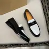 Fuente Transfronteriza CL Mocasines Casuales de Cuero Genuino Bloqueo de Color en Cuero Brillante Zapatos de Cuero sin Cordones Suela Suave Transpirables Zapatos de Hombre de Moda