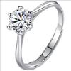 Anillo de Diamante Mosan Imitación de Fuente Viva Anillo Ocho Corazones Ocho Flechas Anillo de Diamante de Seis Garras Igual para Mujer Joyería de Boda para Novia