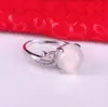 Anillo de Plata de Ley s925 con Calcedonia Natural para Mujer Grupo Zirconia Anillo para Mujer Anillo Regalo Fábrica Outlet