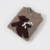 Suéter de Punto Nuevo Otoño/Invierno 2026 Lana Pura Cuello Redondo Manga Larga Patrón de Oso Suéter de Lana para Bebé Ropa para Niños