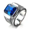 Accesorios explosivos transfronterizos Europa y Estados Unidos los más vendidos anillo grande de circón cuadrado desnudo negro rojo azul adornos de mano de cara ancha pesados