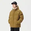 Chaqueta de Algodón con Forro Polar de Color Sólido Nueva para Invierno 2025 para Hombre, Abrigo de Algodón Grueso Holgado de Moda para Pareja, Ropa de Abrigo Casual con Capucha y Acolchado de Algodón