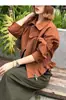 Jaqueta Curta Feminina Estilo Workwear com Lapela Nova Moda Outono 2026 Slim-Fit Versátil Casual Jaqueta Top Tendência
