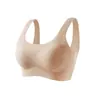 Sujetador Deportivo Sin Costuras Agradable para la Piel Alta Elasticidad Transpirable Tirantes Anchos Moldeador para Mujer