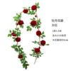 Tubería de aire acondicionado tubería de agua sala de estar interior pared colgante flor artificial ratán vid decorativa planta simulación peonía Rosa trepadora