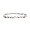 Cadena de Tenis de Acero Inoxidable de Alta Gama Pulsera Completa de Diamantes Fila Única Circonita Moda Hip-Hop Europea y Americana Joyería para Hombres y Mujeres 3-5 mm