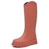 Botas de lluvia de tacón alto transfronterizas para mujer, moda exterior, botas de lluvia para uso al aire libre, botas de agua largas, impermeables, antideslizantes, zapatos de goma de colores