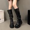 Botas Marrones Retro Estilo Británico Tacón Grueso Suela Gruesa 2025 Nuevo Otoño e Invierno Botas Slim Botas de Caballero
