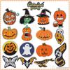 Parche de Parche Bordado de Calabaza de Halloween para Computadora, Parche Bordado de Bruja Fantasma, Parche Hecho a Mano para Manualidades DIY