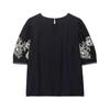 Atacado de Roupas Europeias e Americanas Transfronteiriças do Aliexpress Primavera de 2025 Novos Tops Bordados Estampados com Mangas Bufantes e Calças Casuais