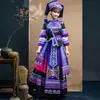 Traje Étnico Guangxi Zhuang Marcha Performance Étnica Minoritário Adulto Zhuang Brocado Miao Bordado Dança Vestido Longo