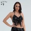 Top de rendimiento con lentejuelas europeas y americanas, sujetador de lentejuelas para danza del vientre DS, traje con borlas de lentejuelas para escenario de discoteca