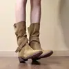 Botas Cortas Nuevas de Mujer Otoño 2026, Botas Vintage Desert Knight, Botas de Media Caña Estilo Americano Hot Girl Vaquero Occidental