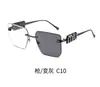 Gafas de sol 2026 con cambio de color, Lujo de alta gama, Adornadas con pedrería, Sin montura, Borde cortado con letras, Gafas de sol de alta gama de moda para mujer, Transfronterizo