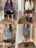3ª Mañana Otoño Nueva Colección: Mini Falda de Ante Retro con Cintura Elástica, Línea A, de Volantes ZY4512