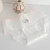 Calcinhas de algodão fofas e confortáveis para meninas, amigáveis à pele, cobertura total, antibacteriana 10A, entrepernas estendido, calcinhas estilo biquíni para estudantes