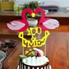 Decoración de flamenco decoración ins Accesorios para pastel de cumpleaños de celebridad de Internet Corazón de niña rosa Alas de cisne Decoración de pareja