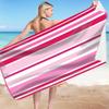 Toalha de praia de veludo unilateral de comércio exterior toalha de banho de praia de microfibra toalha listrada de cor personalizada toalha de banho verão praia