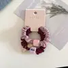 Gomas de Pelo Cuadradas de Colores con Etiqueta Dorada, Dulce Estilo Coreano, Alta Elasticidad, Duraderas, Versátiles Bandas para el Cabello, Accesorios para el Cabello, Alta Elasticidad