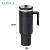 Suministro Directo de Fábrica Taza de Viaje de Acero Inoxidable Taza con Aislamiento al Vacío de Doble Capa con Asa Popote Vaso de Gran Capacidad