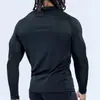Camisa base masculina para esportes, corrida, treino, basquete, de manga longa, justa, transfronteiriça, secagem rápida, respirável, vestuário fitness masculino