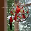 Pegador de Luz de Pássaro Vermelho de Natal Novo Transfronteiriço Ornamento Acrílico para Pendurar para Decoração de Casa, Jardim Externo e Pátio