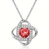 Collar con colgante de trébol de la suerte transfronterizo y doce piedras de nacimiento, collar de amor eterno con corazón de comodín, joyería al por mayor