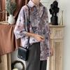 Camisa de manga curta Verão Masculino Moda All-match Camisa Floral Estampa Completa Hong Kong estilo Loose Design Sense Nicho Camisa de meia manga