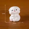 Paisagem em miniatura, figura de animal de cachorro branco fofo em desenho animado, caixa surpresa, acessório decorativo, ornamento para carro ou mesa