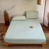 2026 Nuevo Algodón Puro Hilo Teñido Algodón Lavado Artículo Individual Sábana Ajustable Sábana Ajustable Individual Funda de Almohada Juego de Tres Piezas
