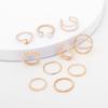 Conjunto de 10 piezas de anillo de perla de viento frío transfronterizo entre Europa y Estados Unidos, anillo de dedo simple cruzado, anillo de unión de ocho caracteres