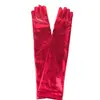 Luvas Elásticas de Couro Envernizado Escuro Femininas 43cm para Trajes de Performance Cosplay Ópera Noturna Transfronteiriça