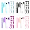 Peine Popular Transfronterizo para Mechas, Peine de Cola Puntiaguda para Arreglar Bordes de Cabello Suelto, Peine de Estilismo con Pinza de Cocodrilo y Set de Peines para el Cabello