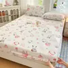2026 Sábana Bajera Ajustada Nueva de Seda de Hielo Pieza Única Cubierta de Cama Estampada de Verano Sábana de Cama Completamente Cerrada Juego de Tres Piezas Protector de Colchón a Prueba de Polvo