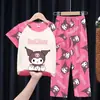 Pijama de Verano para Niños de Tailandia, Camiseta de Manga Corta y Pantalones Cortos, Delgado, Infantil, Nuevo 2025, Ropa de Casa para Niños, Traje para Niños Medianos y Grandes