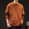 Sudadera para Hombre Primavera y Otoño Nueva Moda Marca de Moda Cuello Redondo Manga Larga Camiseta Holgada Talla Grande para Hombre Top Básico