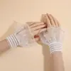 Suéter de Moletom com Mangas Falsas de Renda com Bolinhas Estilo Coreano, Acessório para Suéter com Punhos e Mangas para Mãos para Adereços de Fotografia de Nail Art