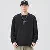 Camiseta de manga larga estilo americano para hombre, colección otoño 2026, primavera y otoño, camiseta interior de algodón puro con estructura de bambú, talla grande