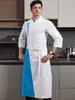 Ropa de Trabajo para Chef de Hotel y Restaurante para Hombres y Mujeres, Uniformes de Cocina de Catering de Manga Larga, Ropa de Otoño e Invierno, Color Sólido con Estampado de Logo
