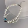 Jiaoren Lenguaje/Mercurio Original Pulsera de Perlas de Plata de Ley 925 Todo el Cuerpo de Plata de Ley Lujo Ligero Nicho Mujeres Francesas