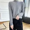 Suéter gola alta feminina casual pulôver outono e inverno moda slim 100% lã pura tricotado versátil base