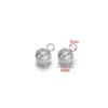 Colgante de cuenta de copo de nieve, cuenta esférica de acero inoxidable con anillo soldado, collar simple para DIY, accesorio para ropa, venta al por mayor