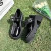 Sapatos Mary Jane Femininos Outono e Inverno 2025 Novos Bico Redondo Sola Grossa Salto Grosso Tira Sapatos Solteiros Fashionáveis e Mais Fáceis de Combinar Saltos Altos