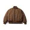 Chaqueta de plumón de invierno hecha para durar para hombre, holgada, de plumón de pato blanco, estilo japonés, retro, con cuello alto, chaqueta de piloto Yrf02