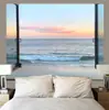 Fondo de Celebridad de Internet Ventanas Estilo ins Colgante de Tela Pared de Dormitorio Decoración de Cabecera de Dormitorio Pared de Habitación Lienzo Simple