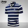Camisa Polo Jeep Spirit Rayas Casual Cuello Solapa Algodón Puro Manga Corta Camiseta Verano Deportiva Secado Rápido Camiseta
