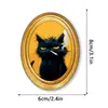 Mzct470-475 Padrão Gato Preto Transfronteiriço Decorativo Magnético Casa Feriado Moldura de Foto de Madeira Ímã de Geladeira